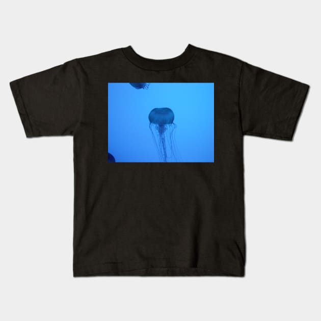 Blue Silhouetted Jellyfish Photo Print And Others Kids T-Shirt by nhitori